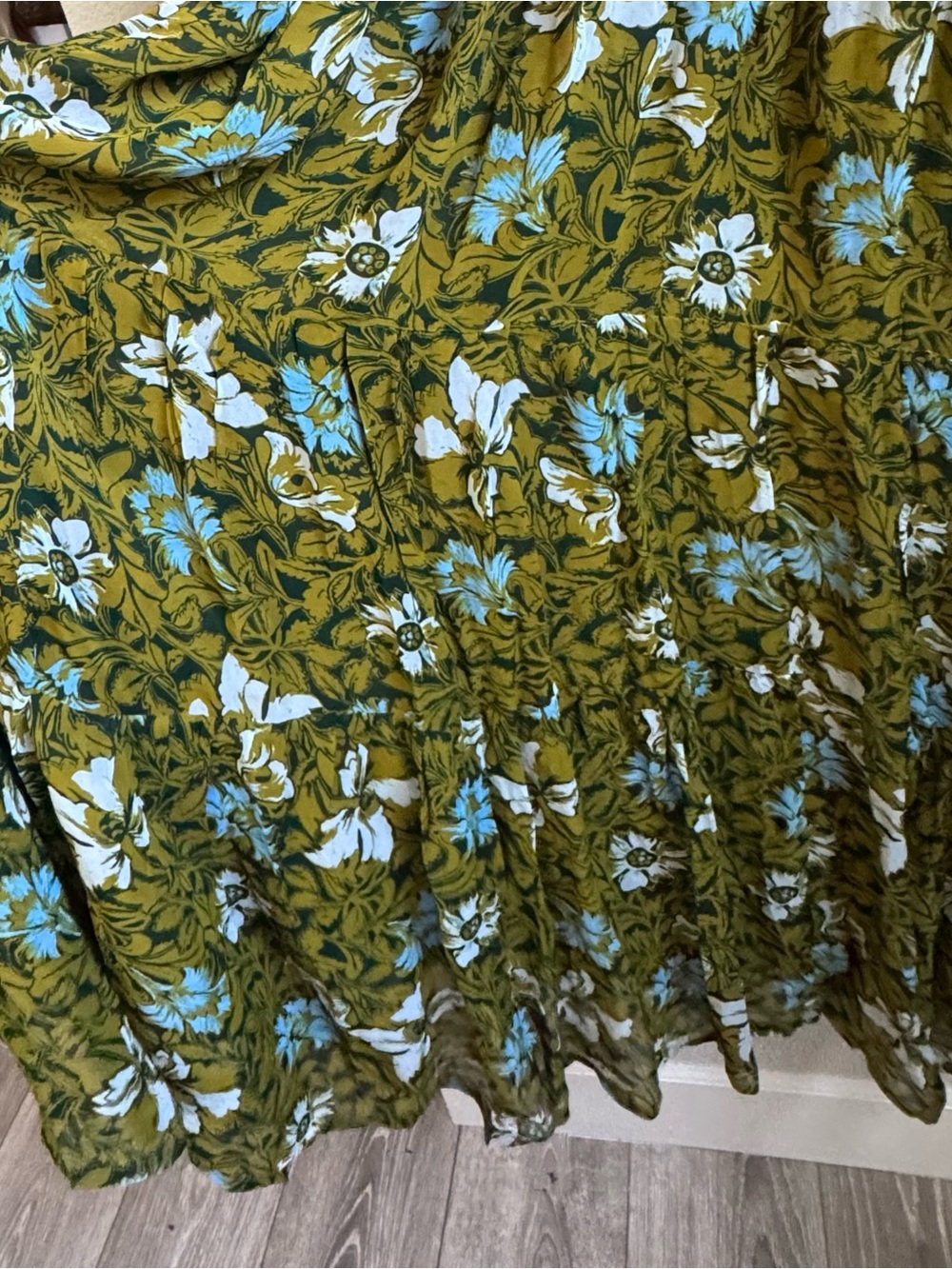 NWT Anthropologie Somerset Long Sleeve Mock Neck Chiffon Maxi Dress Green 2X - Picture 4 of 15